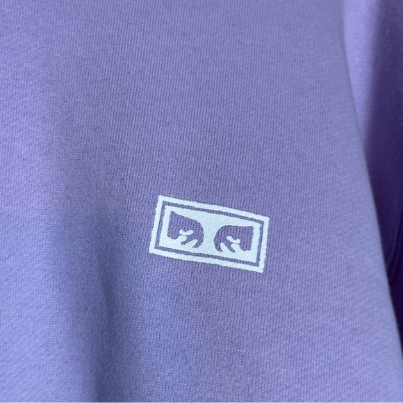 Obey Men's Light Purple Hoodie Pockets Relax Fit Casual Travel Soft Size Medium - Picture 6 of 11